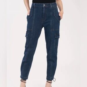 DEREK LAM IO CROSBY DEMIN dark wash High-Rise Wide-Leg Ulility jeans